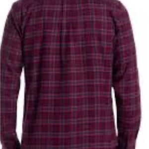 Men's Burgundy Plaid Casual Shirt